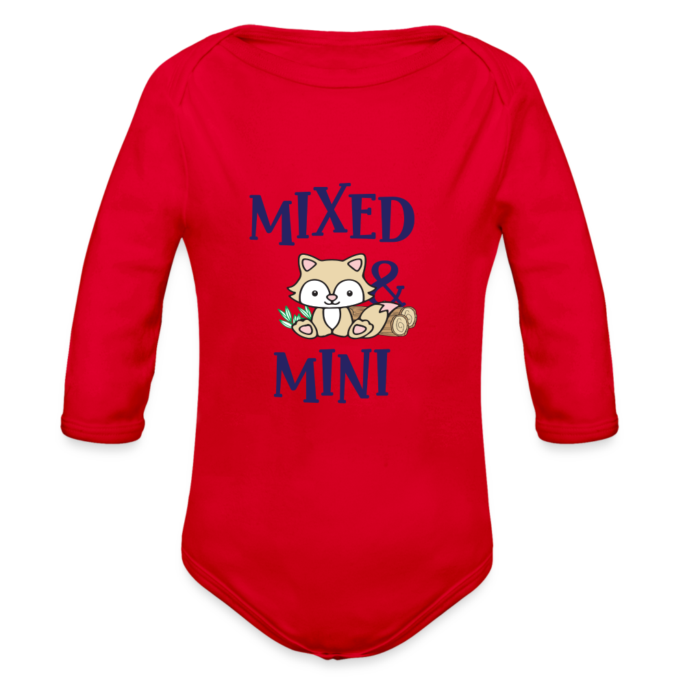 Organic Long Sleeve Baby Bodysuit - red