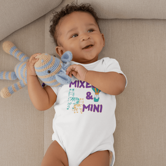 Organic Short Sleeve Baby Bodysuit-Mixed & Mini