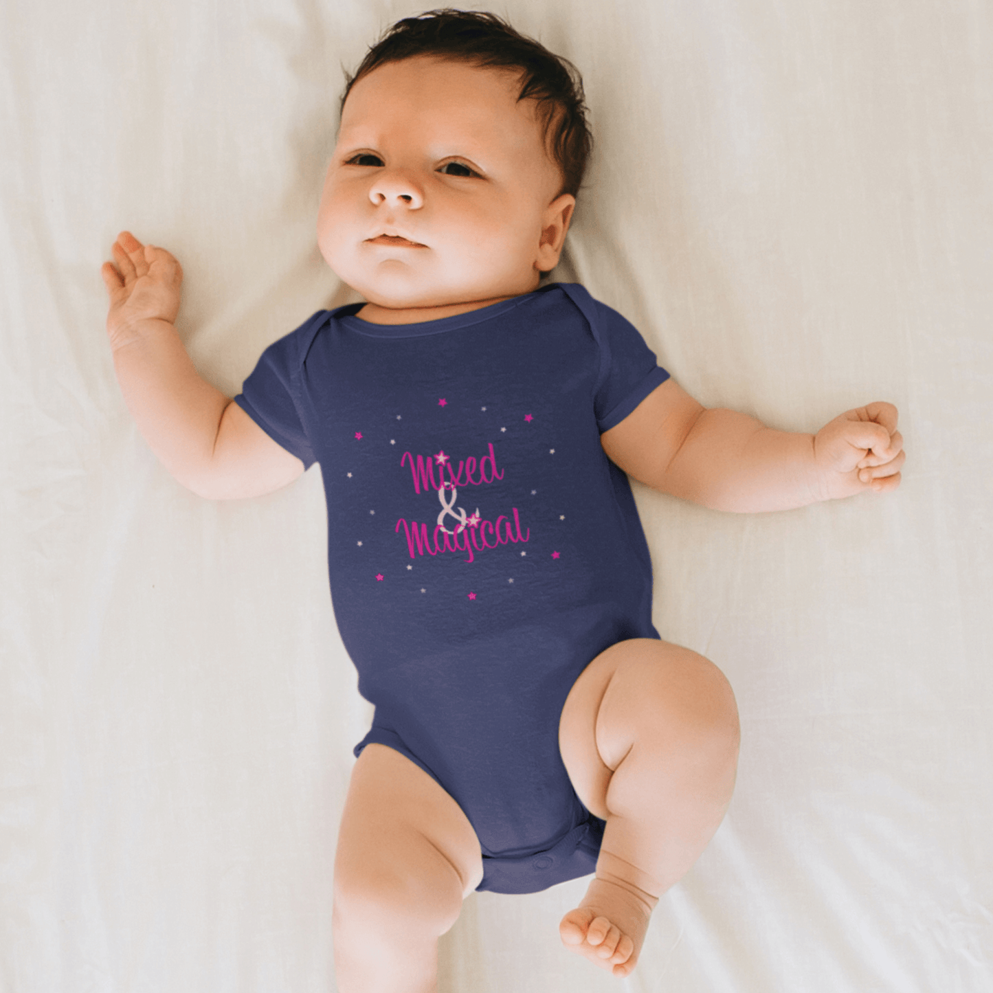 Organic Short Sleeve Baby Bodysuit - Mixed & Magical