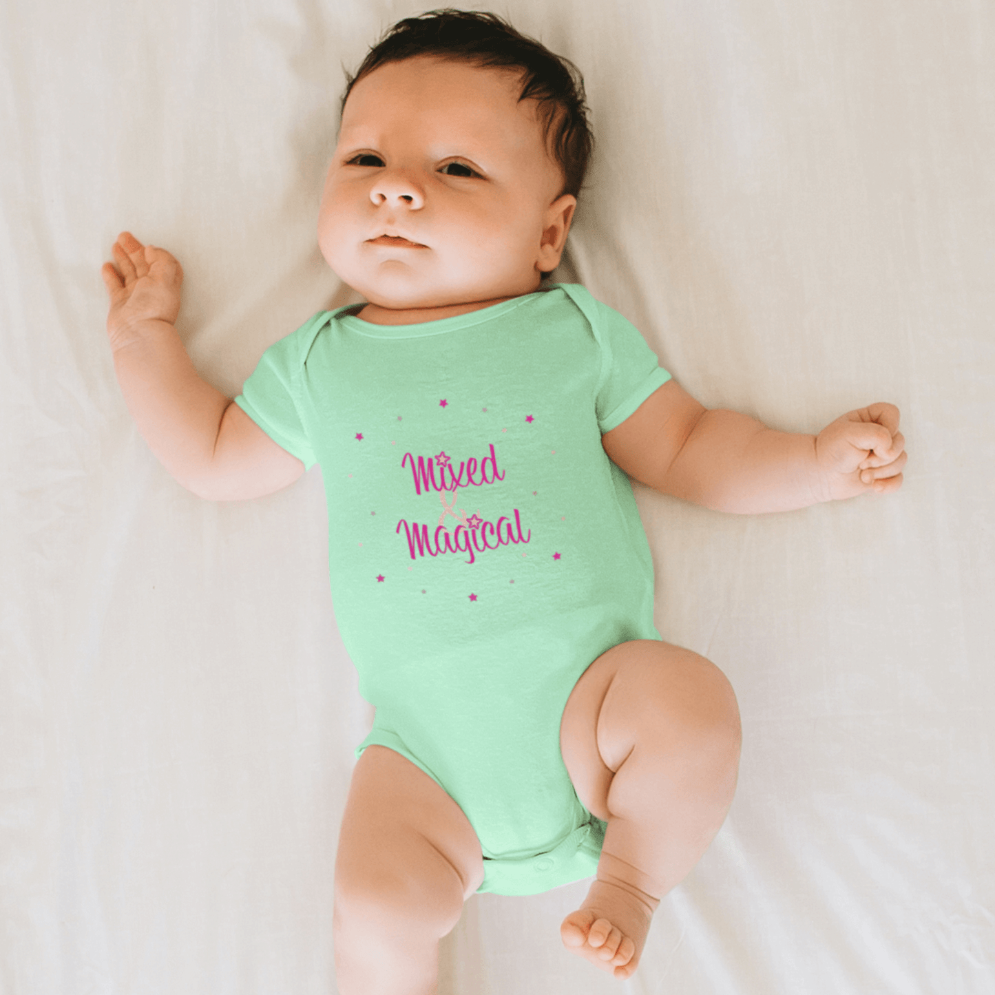 Organic Short Sleeve Baby Bodysuit - Mixed & Magical