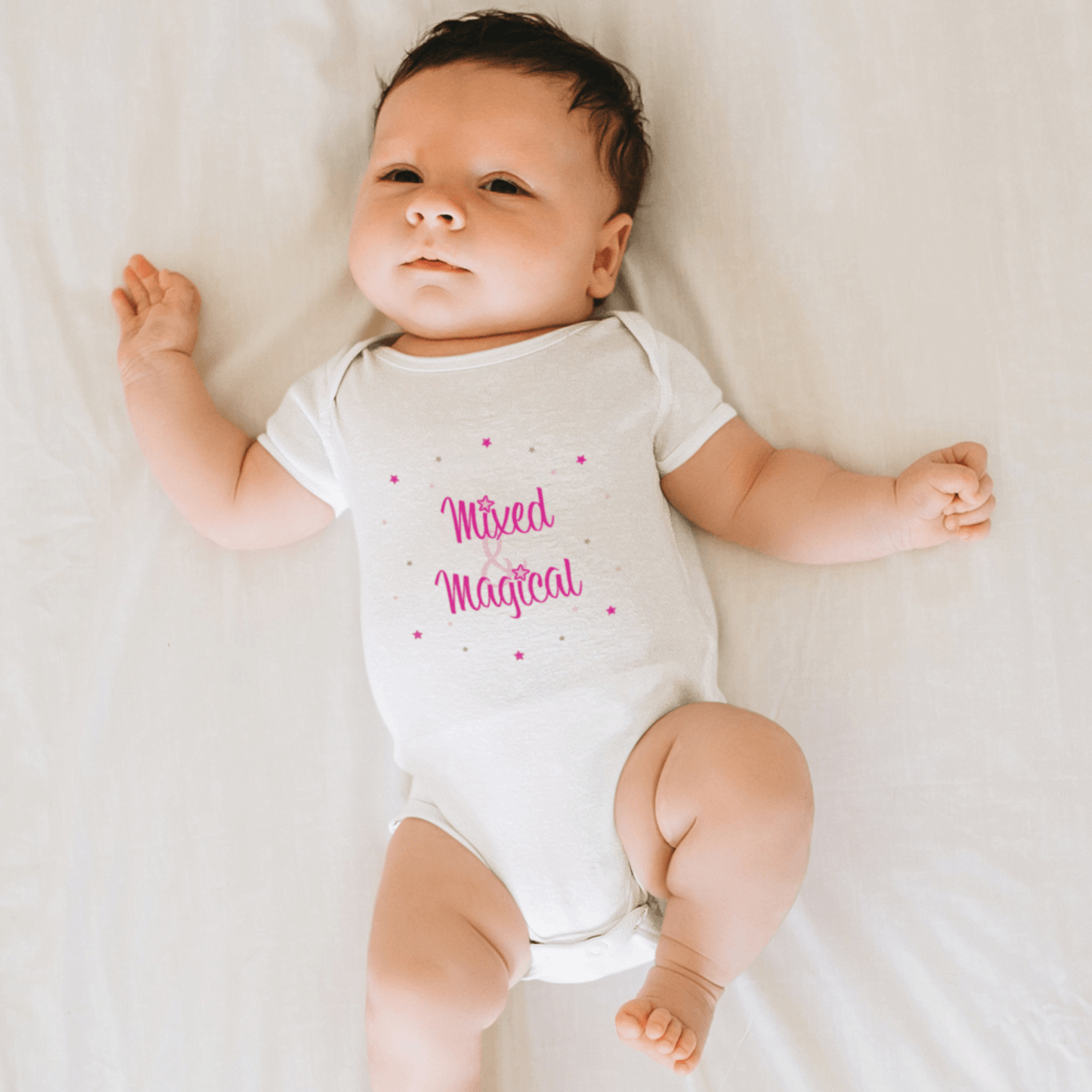 Organic Short Sleeve Baby Bodysuit - Mixed & Magical