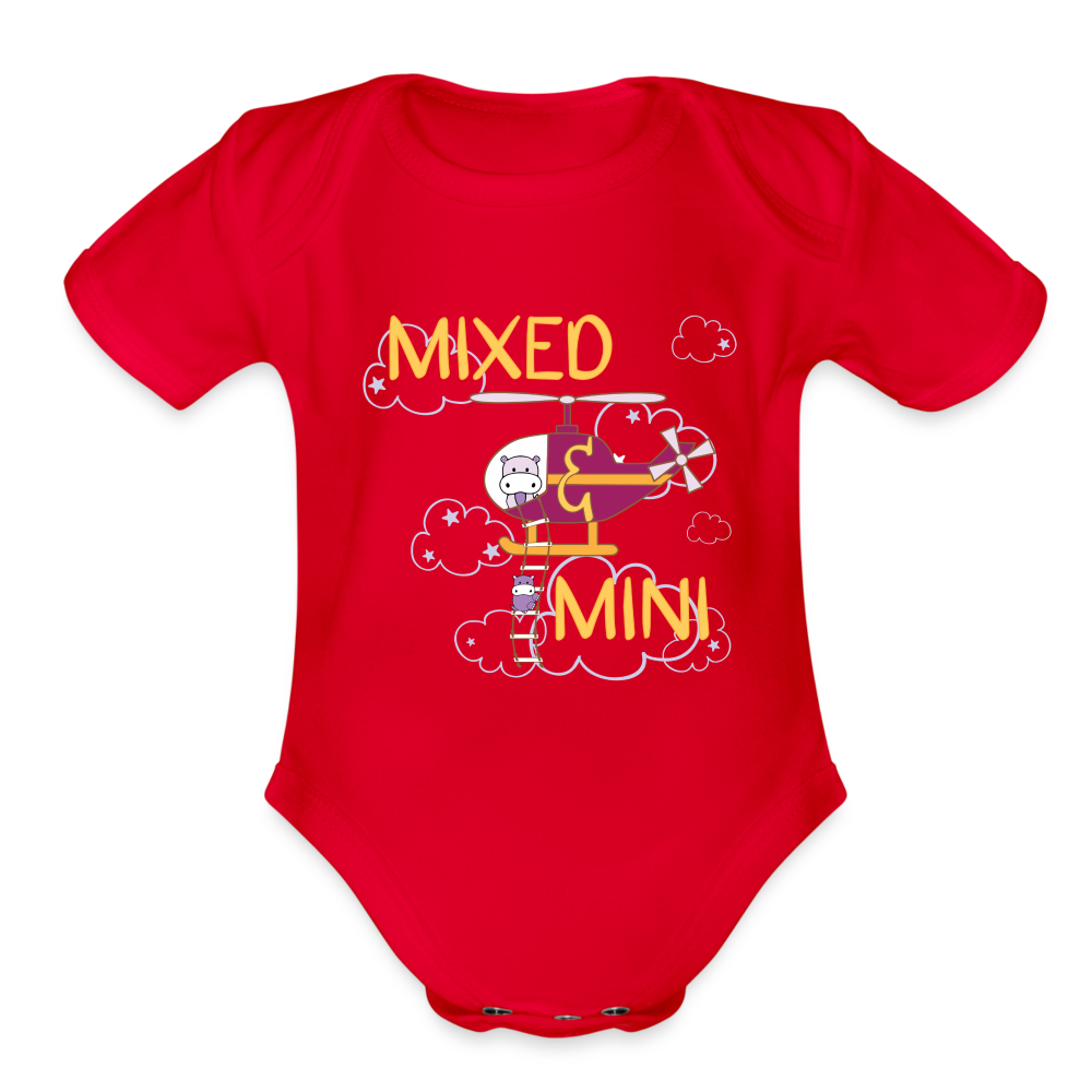 Organic Short Sleeve Baby Bodysuit - red