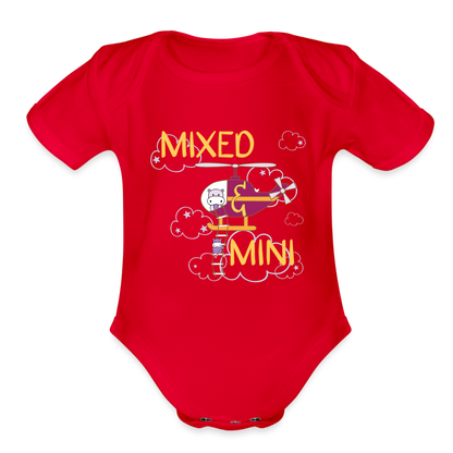 Organic Short Sleeve Baby Bodysuit - red