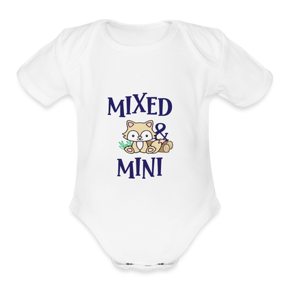 Organic Short Sleeve Baby Bodysuit - white