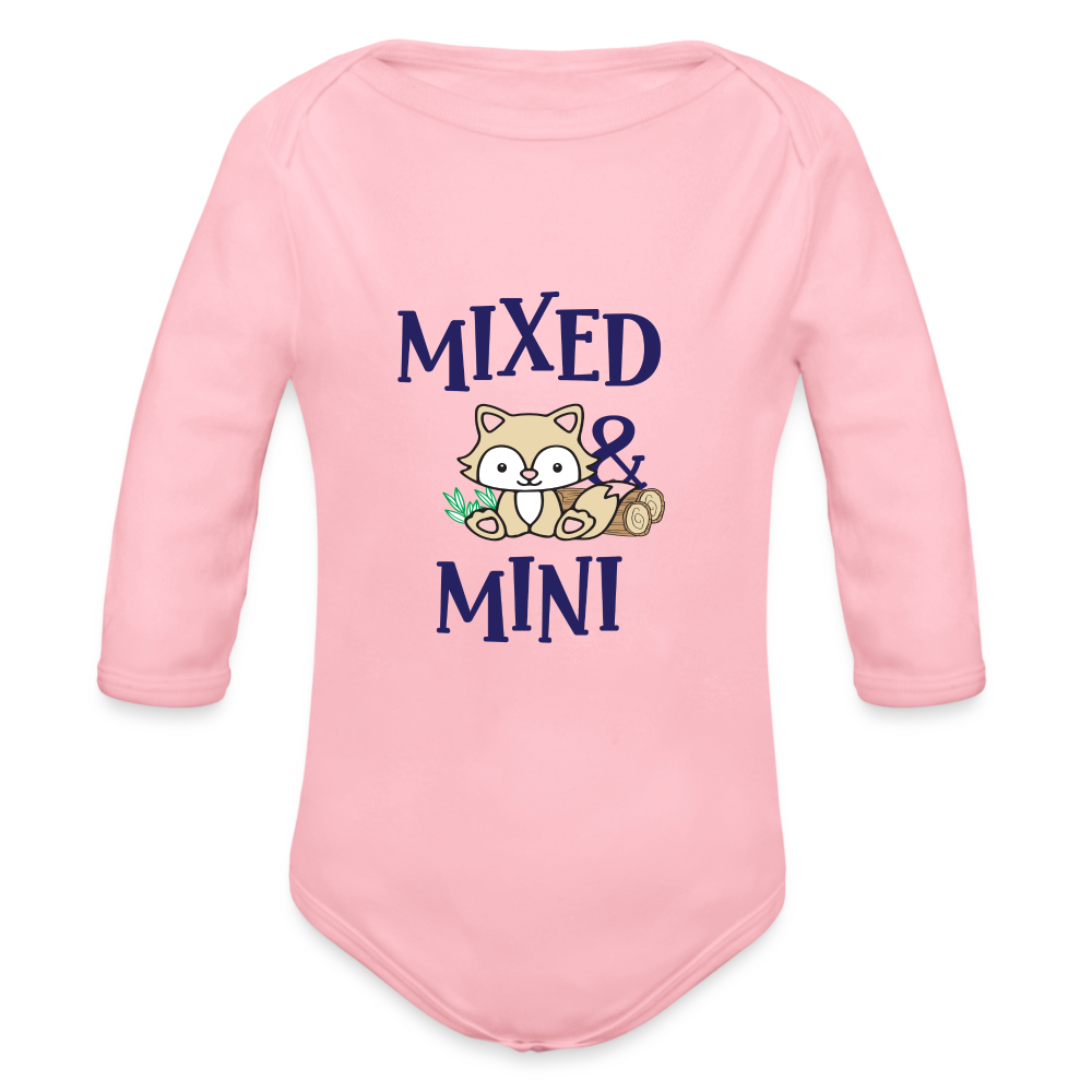 Organic Long Sleeve Baby Bodysuit - light pink