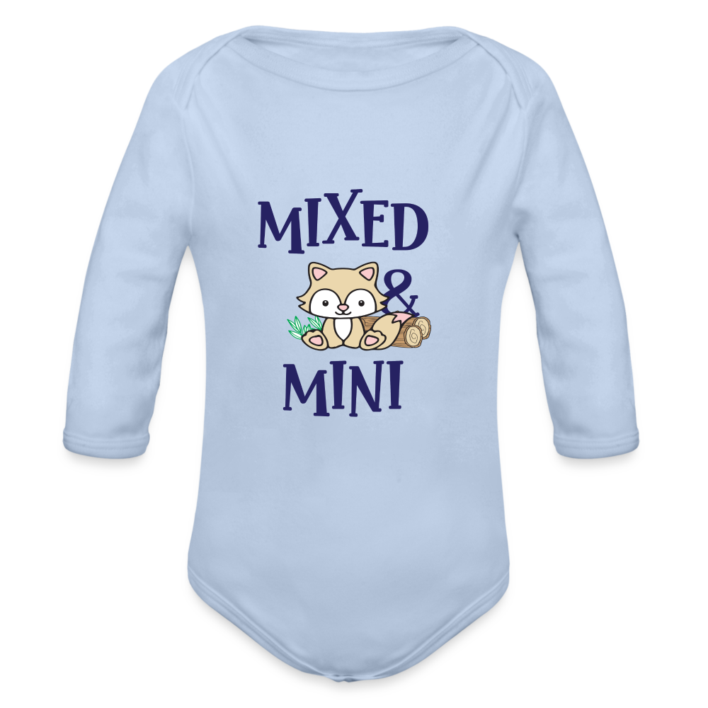 Organic Long Sleeve Baby Bodysuit - sky