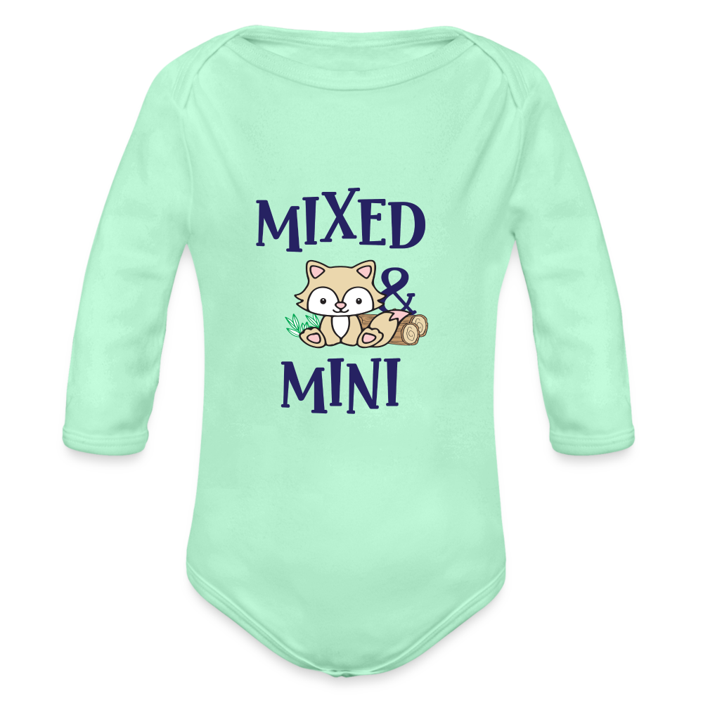 Organic Long Sleeve Baby Bodysuit - light mint