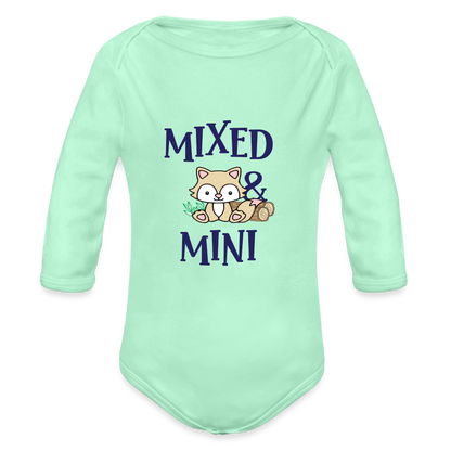 Organic Long Sleeve Baby Bodysuit - light mint