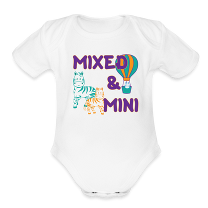 Organic Short Sleeve Baby Bodysuit-Mixed & Mini - white