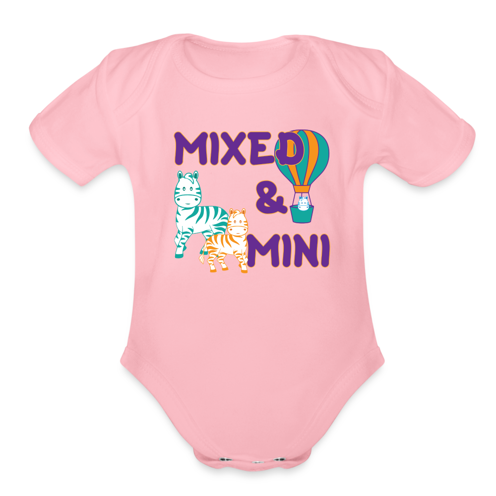 Organic Short Sleeve Baby Bodysuit-Mixed & Mini - light pink