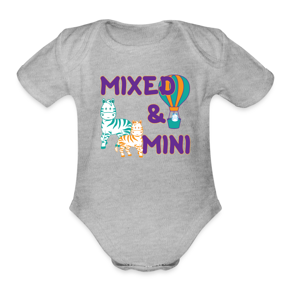 Organic Short Sleeve Baby Bodysuit-Mixed & Mini - heather grey