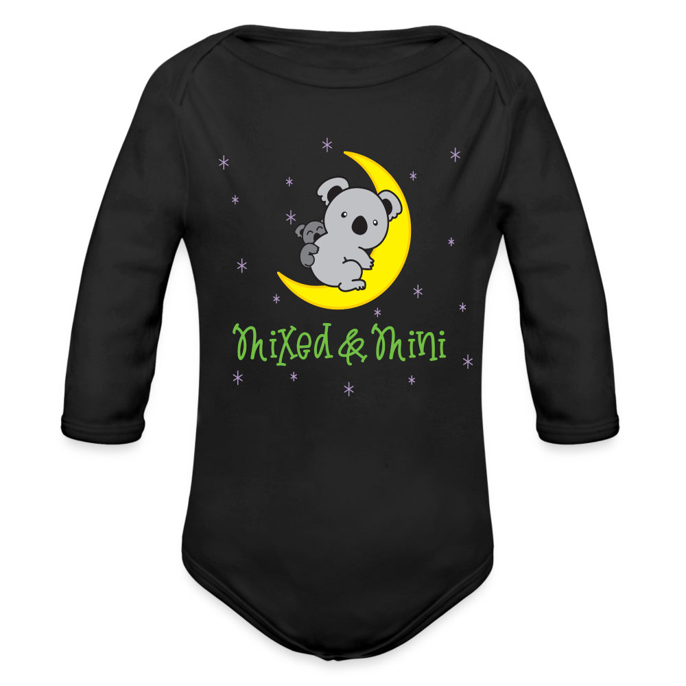 Organic Long Sleeve Baby Bodysuit-Mixed & Mini - black