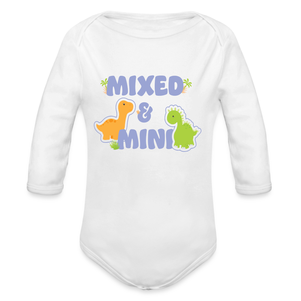 Organic Long Sleeve Baby Bodysuit-Mixed & Mini - white