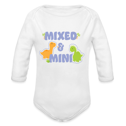 Organic Long Sleeve Baby Bodysuit-Mixed & Mini - white