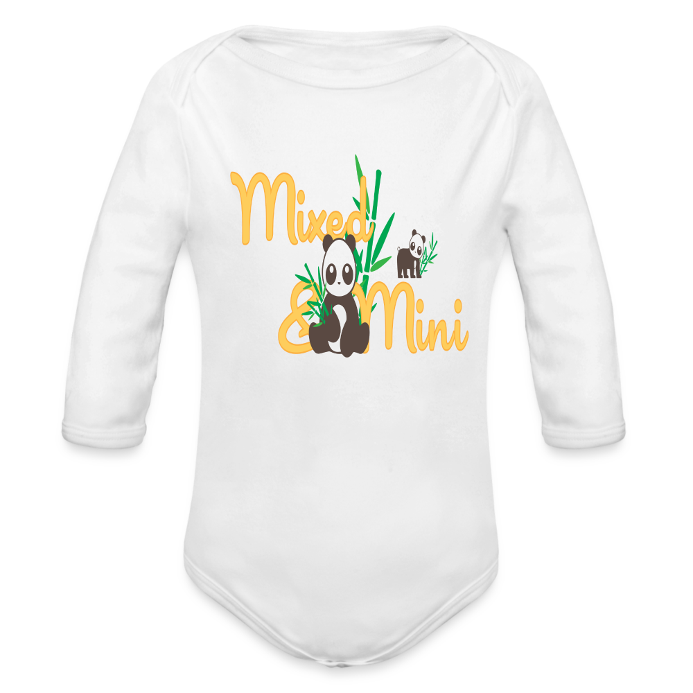 Organic Long Sleeve Baby Bodysuit - Mixed & Mini - white